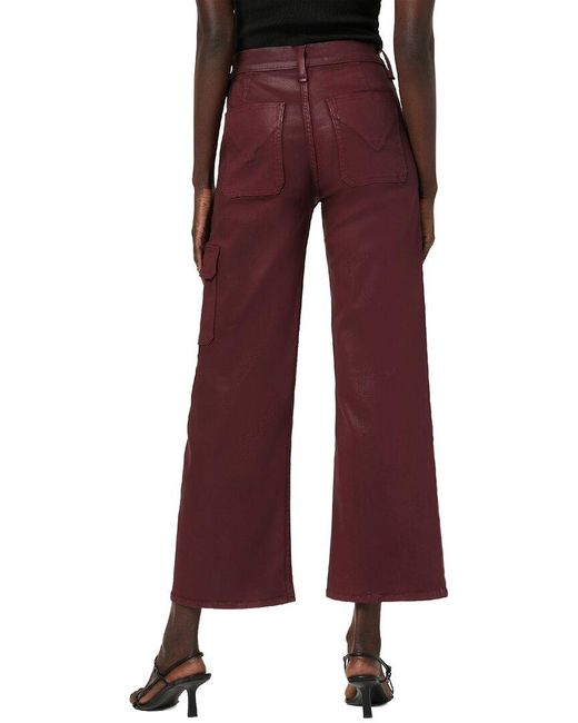 Hudson Red Rosie Coated Bordeaux Wide Leg Jean