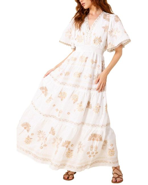 Hale Bob Natural Journey Linen Maxi Dress