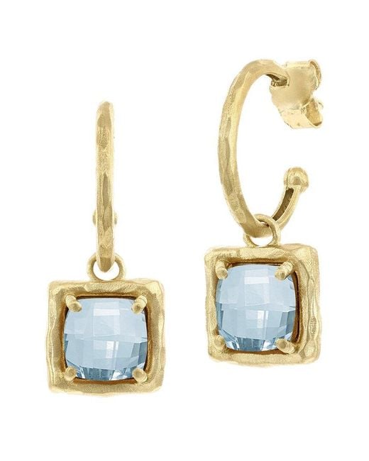 Reiss Metallic 14K 9.50 Ct. Tw. Diamond & Topaz Charm Earrings