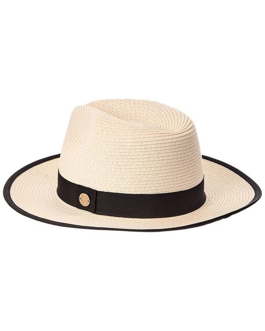 Bruno Magli Natural Ribbon Trim Fedora