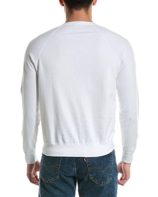 Save Khaki White Fleece Crewneck Sweatshirt for men