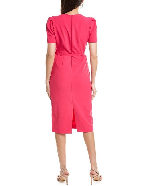 Nicole Miller Pink Peplum Midi Dress