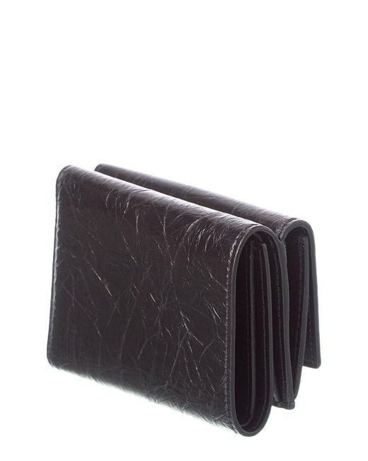 Fendi Gray Tube Mini Leather Trifold Wallet