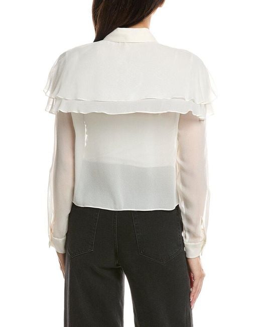 FRAME White Frame The Silk Cape Blouse