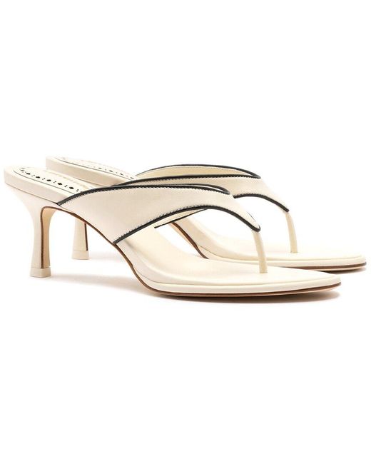 Larroude White Larroudé Gaia Leather Sandal