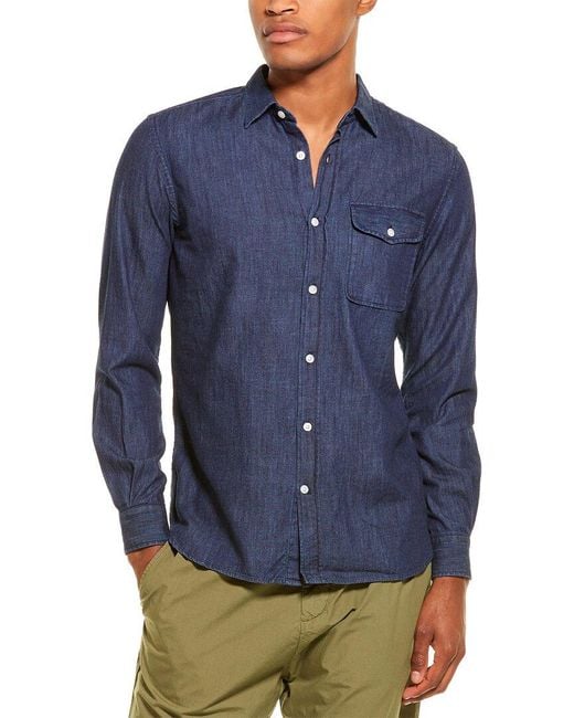 Woolrich Slim Denim Shirt in Blue for 