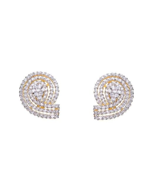Genevive Jewelry Metallic 18K Over Cz Drop Earrings