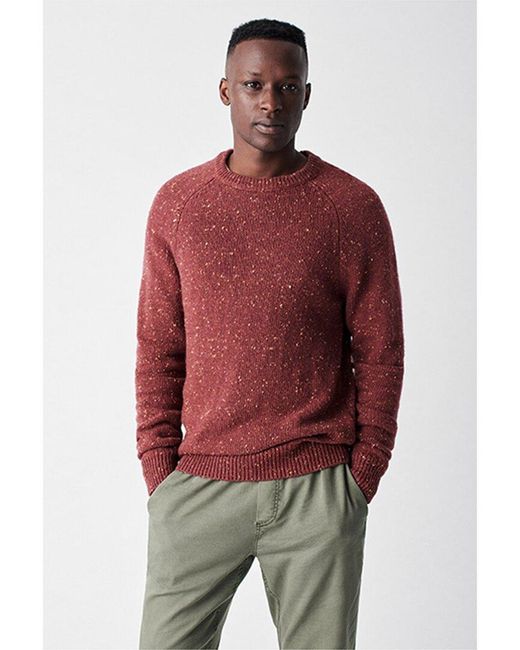 Faherty Brand Red Donegal Wool-blend Crewneck Sweater for men