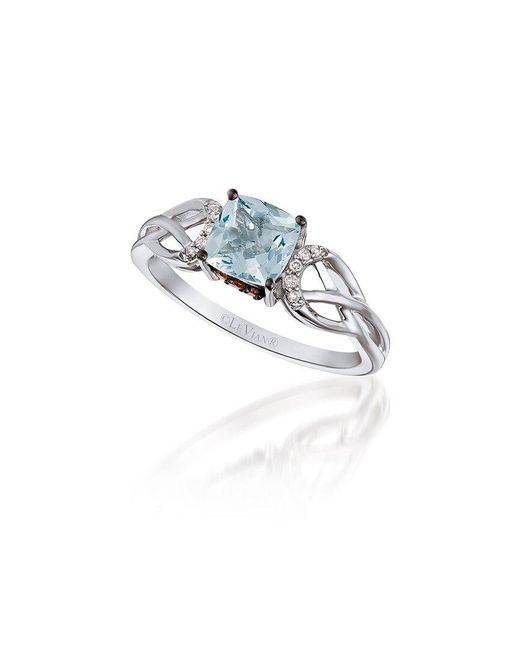 Le Vian 14k White Gold® 0.77 Ct. Tw. Diamond & Aquamarine Ring