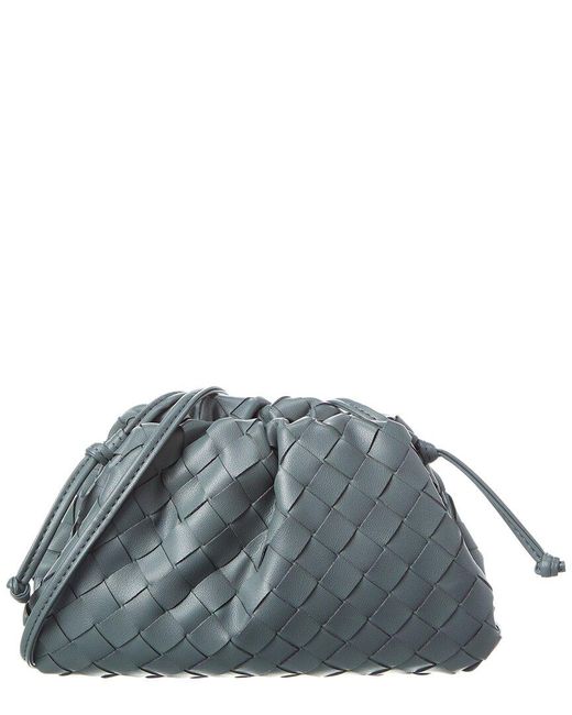 Tiffany & Fred Paris Gray Woven Leather Crossbody Bag