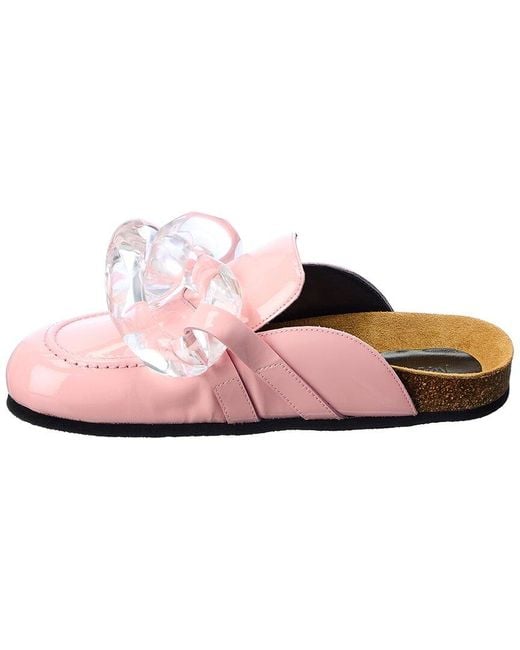 J.W. Anderson Pink Chain Detail Patent Mule