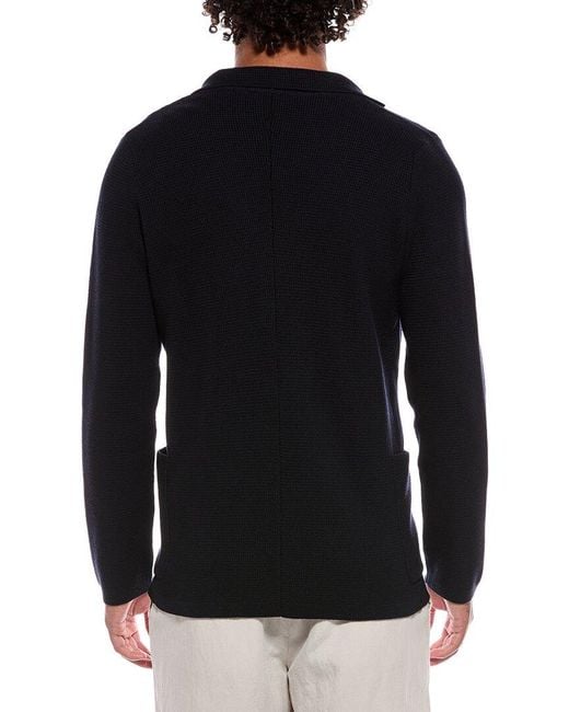 Slowear Black Virgin Wool Sweater Jacket for men