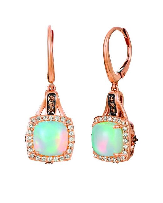 Le Vian Multicolor Neopolitan Opaltm 14k Rose Gold 2.73 Ct. Tw. Diamond & Opal Dangle Earrings