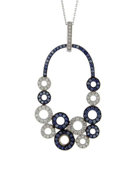 Suzy Levian White 18k & Silver 6.52 Ct. Tw. Sapphire Necklace