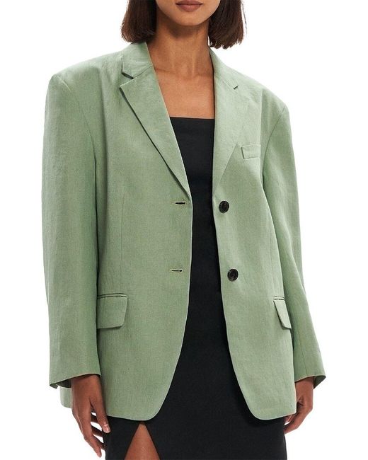 Theory Green Boxy Oversized Jacket