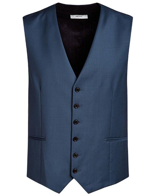 Reiss Blue Extra Wool Vest for men