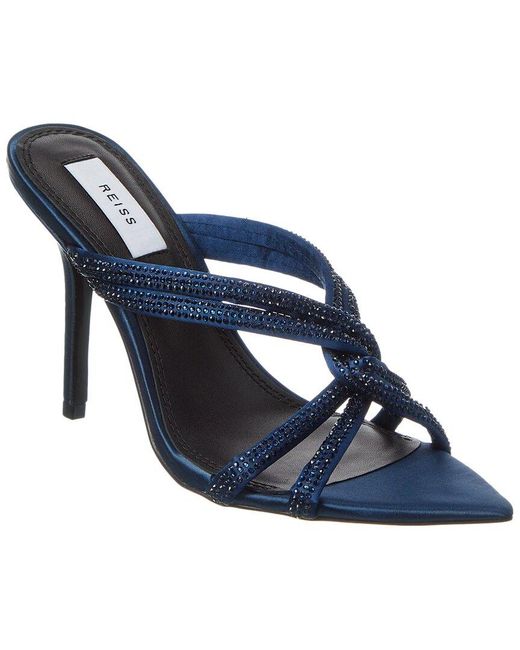 Reiss Blue Ritz Satin Mule