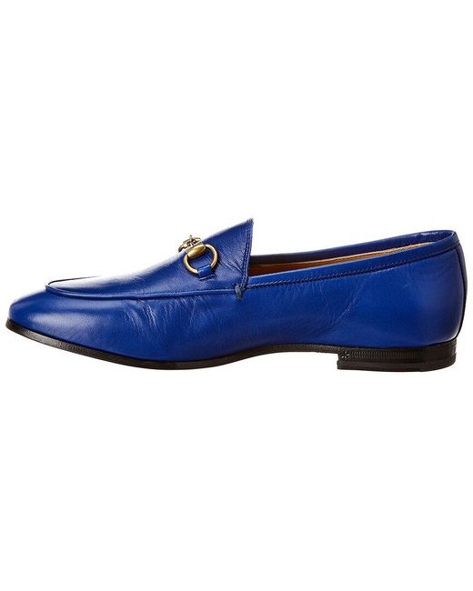Gucci Blue Jordaan Leather Loafer