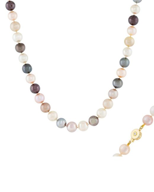 Masako Pearls Metallic 14k 0.02 Ct. Tw. Diamond & 9.2-10.6mm South Sea & Tahitian Necklace