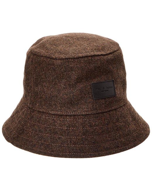 Rag & Bone Addison Wool-blend Bucket Hat in Brown | Lyst UK