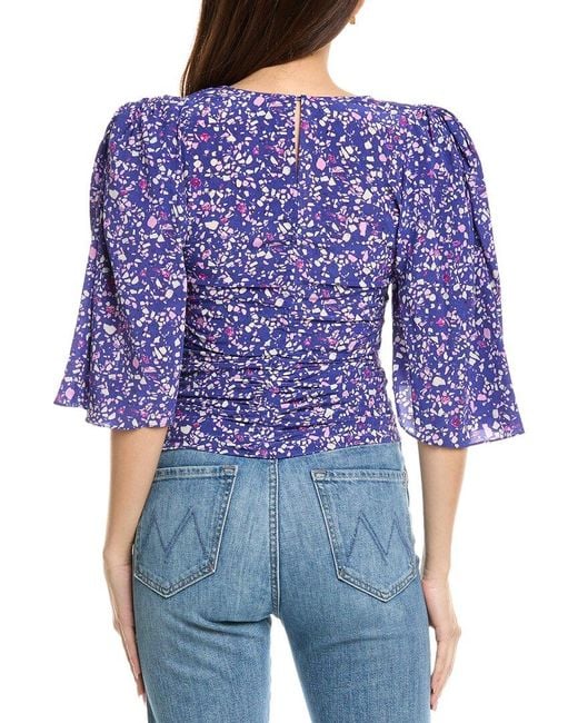 Isabel Marant Blue Isabel Marant E'Toile Lidiane Silk-Blend Blouse
