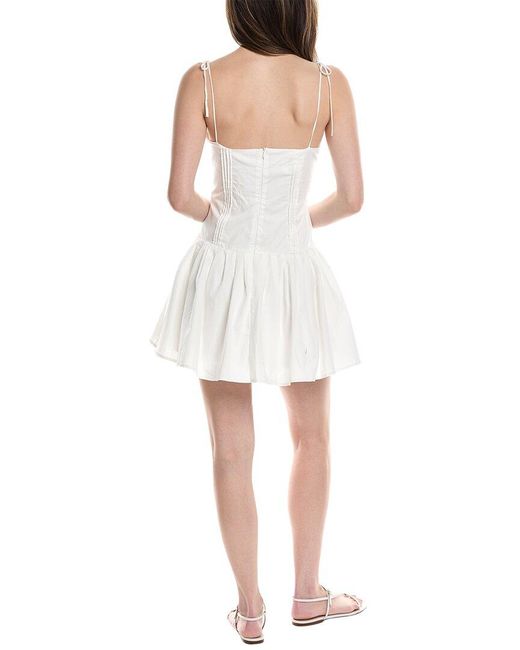 7021 White Pleated Mini Dress