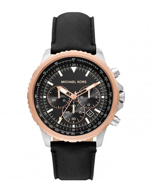 Michael kors men's leather watch sale