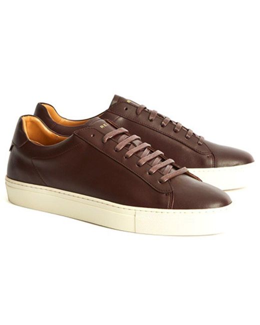 Reiss Brown Finley Leather Sneaker for men