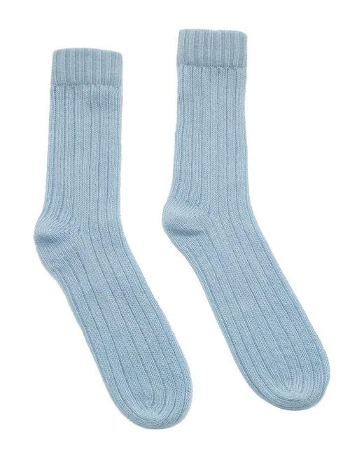 Portolano Blue Cashmere Ribbed Socks