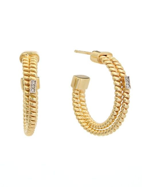 Meshmerise Metallic 18K Over 0.03 Ct. Tw. Diamond Earrings