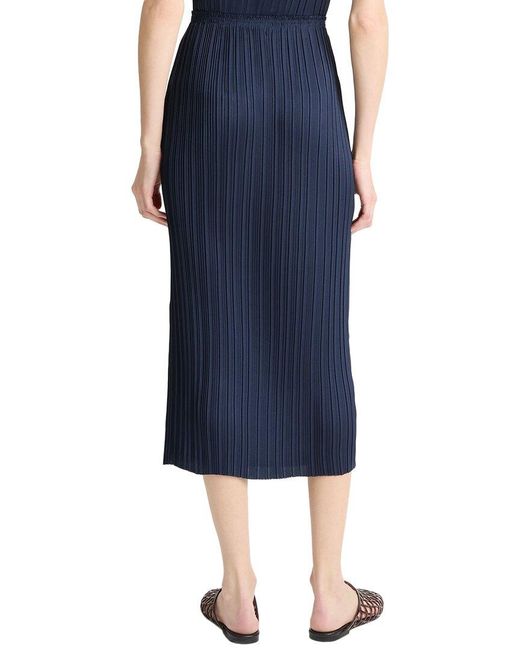 Vince Blue Pleated Straight Pull On Skirt