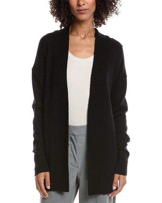 Vince Black Ribbed Placket Cardigan
