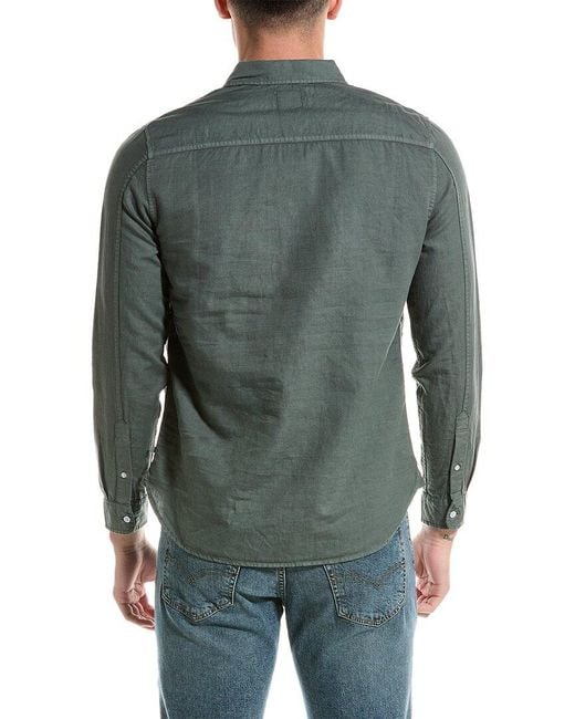 AG Jeans Green Colton Linen-blend Shirt for men