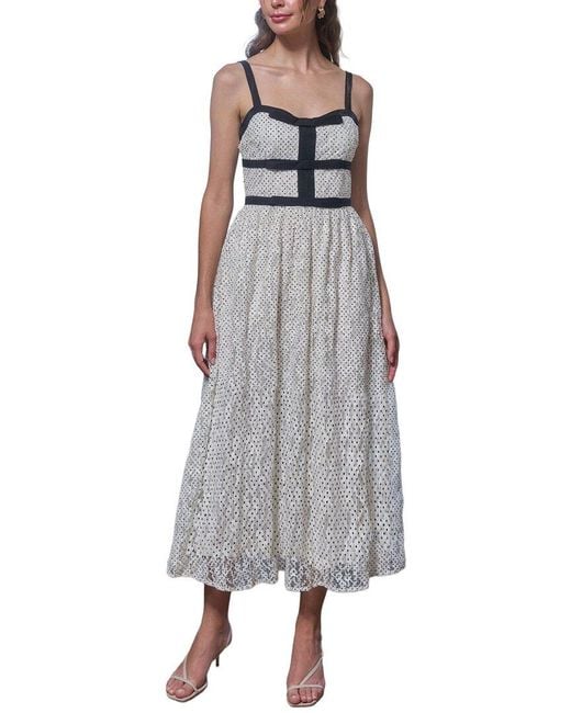 Moon River Gray Midi Dress