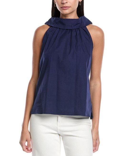Sail To Sable Blue Cowl Neck Top