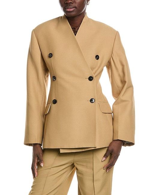 Co. Natural Sculptural Llarless Wool-Blend Jacket