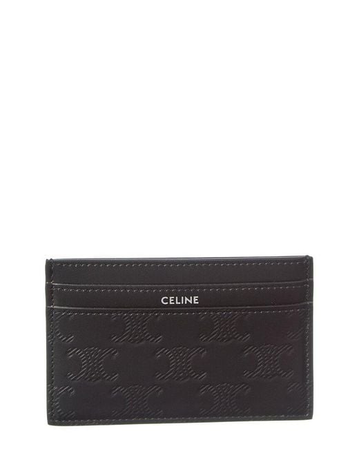 Céline Black Logo Leather Card Case