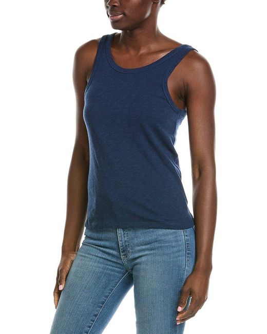 Z Supply Blue Classic Slub Scoop Tank
