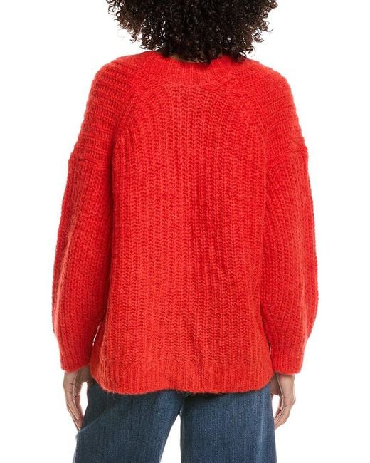 Ba&sh Red Baba Alpaca-Blend Cardigan