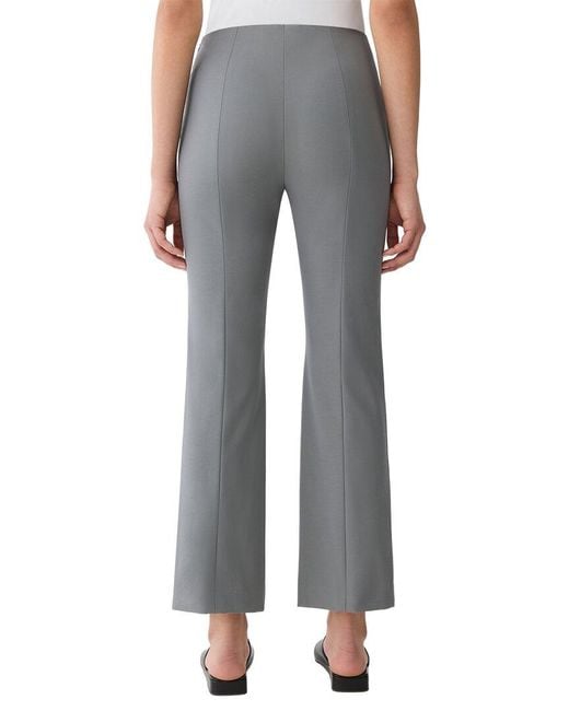 Lafayette 148 New York Gray Vesey Side Zip Flared Ankle Pant