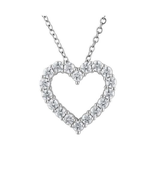 Lab Grown Diamonds Metallic 14k 1.50 Ct. Tw. Lab Grown Diamond Heart Pendant