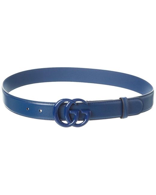 Gucci Blue GG Marmont Leather Belt for men
