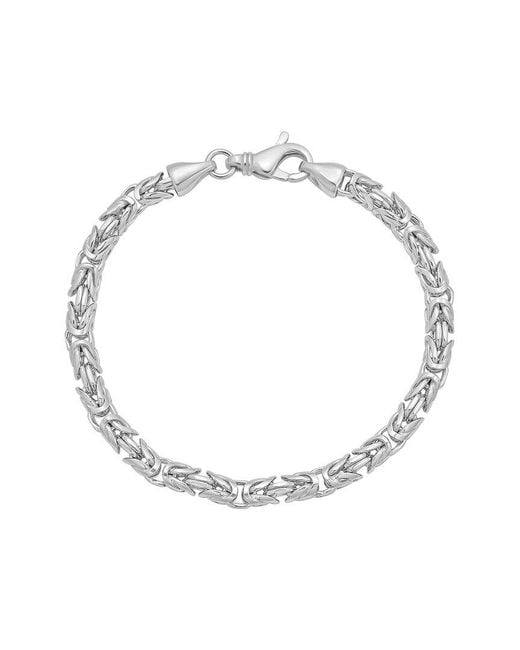 Italian Silver Metallic Italian 4.6Mm Solid Round Byzantine Chain Bracelet