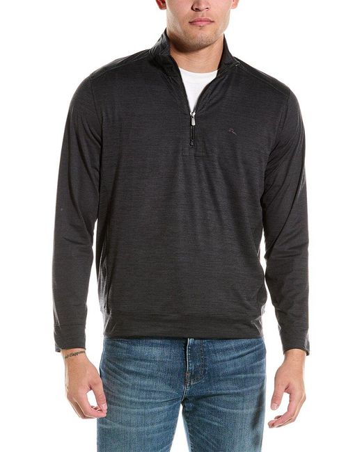 Tommy Bahama Black New Roger Point 1/2-zip Pullover for men