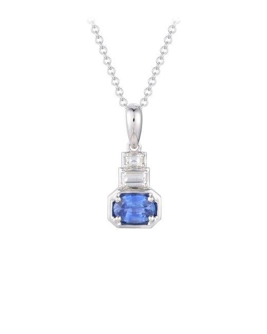 Gregg Ruth White 14K 0.67 Ct. Tw. Diamond & Sapphire Pendant