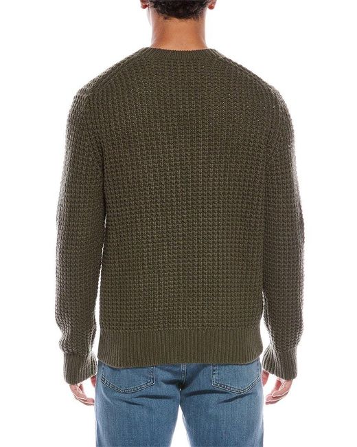 Vince Green Macro Waffle Wool & Cashmere-Blend Crewneck Sweater for men