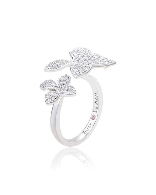 Suzy Levian White Silver Cz Ring