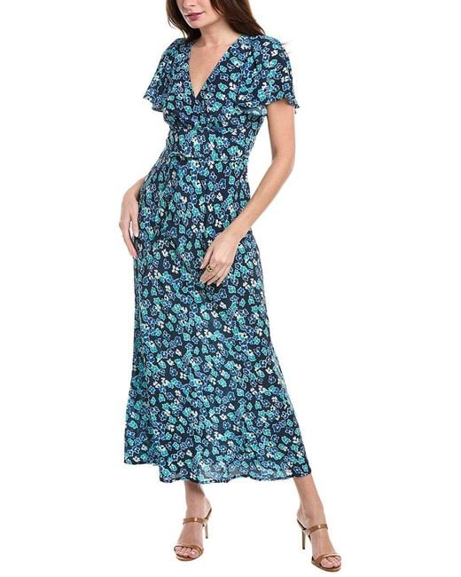 Faithfull The Brand Blue Saturnia Silk Midi Dress