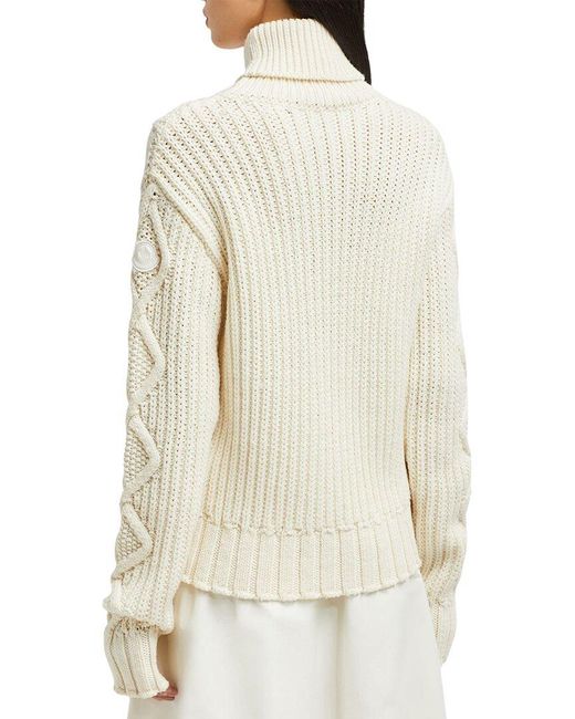Moncler White Wool Turtleneck Sweater