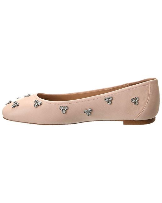 Stuart Weitzman Pink Tammy Leather Ballet Flat